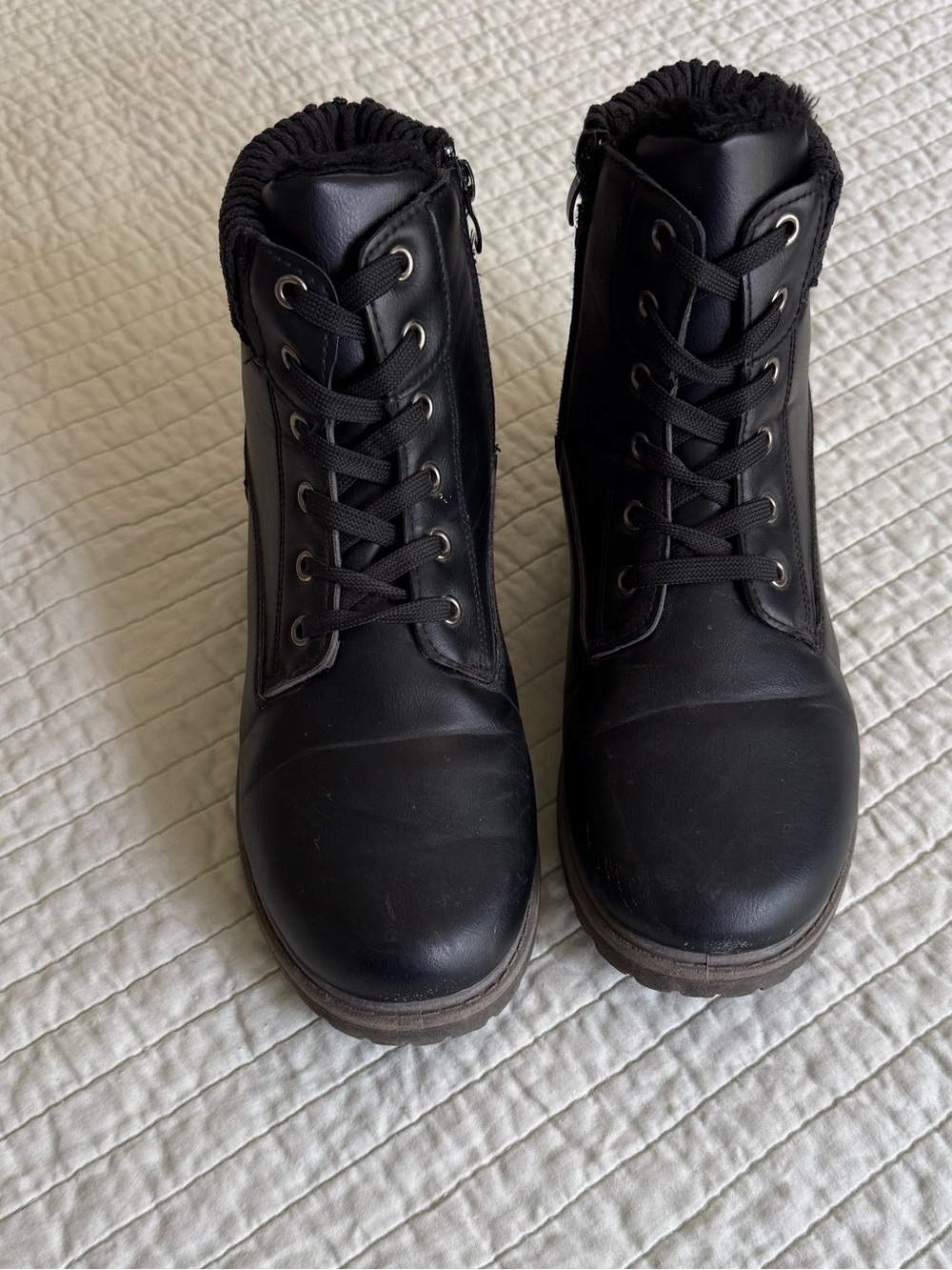 Classic Black Women's Lace-Up Ankle Boots